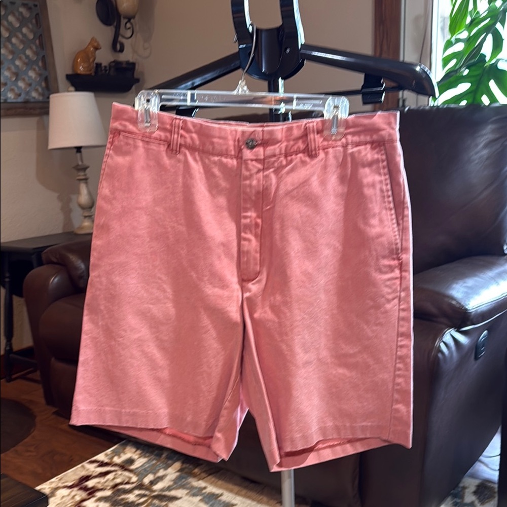 Men's Flat Front Cotton Shorts in Pink